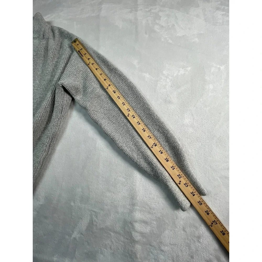 VTG LL Bean Mens XL- Long Sweater Classic Henley Light Gray Cotton‎ USA Made